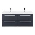 Мебель для ванной комнаты подвесная, раковина с двумя чашами ECO-1200-4C-SO-2-GR-P 120 см Grafito 9151