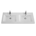 Мебель для ванной комнаты подвесная, раковина с двумя чашами ECO-1200-4C-SO-2-BL 120 см Bianco Lucido 9149