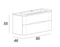 Мебель для ванной комнаты подвесная CEZARES ANGIE NEW 80 Bianco Lucido 55065 + 50220 7739