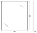 Зеркало в алюминиевой раме SPC-AL-700-800, 700x20x800 SPC-AL-700-800