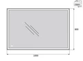 Зеркало с встроенным светильником и сенсорным выключателем SPC-GRT-1000-800-LED-TCH, 12W, 220-240V, 1000x30x800 SPC-GRT-1000-800-LED-TCH