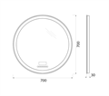 Зеркало BelBagno SPC-RNG-700-LED-TCH-RAD SPC-RNG-700-LED-TCH-RAD