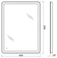 Зеркало с встроенным светильником и сенсорным выключателем SPC-MAR-600-800-LED-TCH, 12W, 220-240V, 600x30x800 SPC-MAR-600-800-LED-TCH