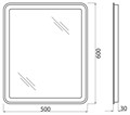 Зеркало BelBagno SPC-MAR-500-600-LED-BTN SPC-MAR-500-600-LED-BTN