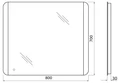 Зеркало с встроенным светильником и сенсорным выключателем SPC-CEZ-800-700-LED-TCH, 12W, 220-240V, 800x30x700 SPC-CEZ-800-700-LED-TCH
