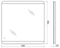 Зеркало BelBagno SPC-CEZ-700-700-LED-TCH SPC-CEZ-700-700-LED-TCH