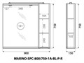 Зеркальный шкаф правосторонний BelBagno MARINO-SPC-800/750-1A-BL-P-R MARINO-SPC-800/750-1A-BL-P-R