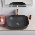 Раковина накладная керамическая, прямоугольная, серая матовая, BB1302-H311, 500x400x140 BB1302-H311