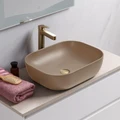 Раковина накладная керамическая, прямоугольная, бежевая матовая, BB1302-H316, 500x400x140 BB1302-H316