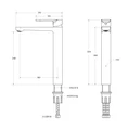 STYLUS-LC-IN-W0 Смеситель для накладной раковины однорычажный, без донного клапана, сатин STYLUS-LC-IN-W0