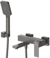 SLIDER-VD-GM Смеситель для ванны и душа однорычажный в комплекте с ручным душем, шлангом и держателем, оружейная сталь SLIDER-VD-GM