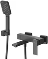 SLIDER-VD-NOP Смеситель для ванны и душа однорычажный в комплекте с ручным душем, шлангом и держателем, черный матовый SLIDER-VD-NOP