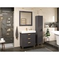 GLOSTER - 80 Тумба с 3 ящ. напольная, графит + раковина УТ000012447