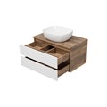 DAKOTA - 80 Тумба подвесная 2 ящ. (ДСП (Дуб Гал/ Белый) + раковина УТ000015493
