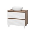 DAKOTA - 70 Тумба напольная 2 ящ.  (ДСП (Дуб Гал/ Белый) + раковина УТ000015713