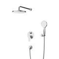 STYLUS-DSET-01 Душевой комплект встраиваемый (смеситель встраиваемый, верхний душ, ручной душ со шлангом, штуцер с держателем), хром STYLUS-DSET-01