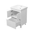 Алиса - 58 тумба 1 ящ. напольная белая эмаль + раковина УТ000011236
