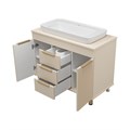 ENFIDA -100 Тумба напольная 3 ящ. бежевая эмаль + раковина УТ000014839