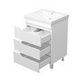 Софт - 60 Тумба напольная с 3 ящ.эмаль + раковина УТ000015027