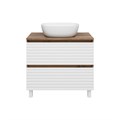 DAKOTA - 80 Тумба напольная 2 ящ.  (ДСП (Дуб Гал/ Белый) + раковина УТ000015494