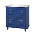 Тумба с раковиной,  2 ящ. синяя матовая Версаль - 80 УТ000022489