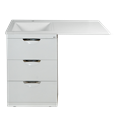 Куба - 60 Тумба 3 ящ. под стиральную машину белая эмаль  + раковина левая УТ000001718