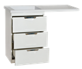 Куба - 60 Тумба 3 ящ. под стиральную машину белая эмаль  + раковина левая УТ000001718
