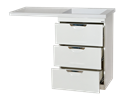 Куба - 60 Тумба 3 ящ. под стиральную машину белая эмаль + раковина правая УТ000001719