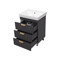 GLOSTER - 60 Тумба с 3 ящ. напольная, графит + раковина УТ000012446