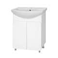 Чегет - 65 Тумба напольная прямая белая 2 дв. + раковина УТ000013346