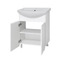Чегет - 65 Тумба напольная прямая белая 2 дв. + раковина УТ000013346