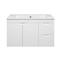Оптима - 90 Тумба подвесная с 2 ящ. 2 дв. белая эмаль + раковина УТ000023417