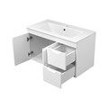 Оптима - 90 Тумба подвесная с 2 ящ. 2 дв. белая эмаль + раковина УТ000023417