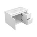 Оптима - 90 Тумба подвесная с 2 ящ. 2 дв. белая эмаль + раковина УТ000023417