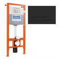Система инсталляции для подвесных унитазов BelBagno BB002-80 с кнопкой смыва BB007-PR-NERO.M BB002-80/BB007-PR-NERO.M