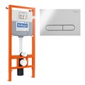 Система инсталляции для подвесных унитазов BelBagno BB001-120 с кнопкой смыва BB005-PR-CHROME BB001-120/BB005-PR-CHROME