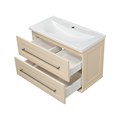 Марта - 80 Тумба подвесная 2 ящ. бежевый (эмаль) / раковина УТ000013720