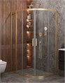 Душевой уголок Cezares MOLVENO-RH-2-130/100-C-BORO-IV, 130х100х195, профиль брашированное золото, прозрачное стекло MOLVENO-RH-2-130/100-C-BORO-IV