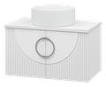 Ярина - 80 Тумба подвесная 2 дв. белая мат. эмаль + столешница + раковина УТ000022146