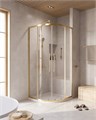 Душевой уголок Cezares RELAX-304-R-2-90-C-BORO, 90х90х200, профиль брашированное золото, прозрачное стекло RELAX-304-R-2-90-C-BORO - фото 170834