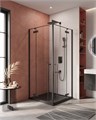 Душевой уголок Cezares LINER-A-2-90-C-NERO, 90х90х195, профиль черный матовый, стекло прозрачное LINER-A-2-90-C-NERO - фото 170929