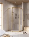 Душевой уголок Cezares RELAX-304-P-1-100-C-BORO, 100х100х200, профиль брашированное золото, прозрачное стекло RELAX-304-P-1-100-C-BORO - фото 171047