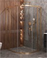Душевой уголок Cezares MOLVENO-RH-11-120/110-C-Cr-IV, 120х110х195, профиль брашированное золото, прозрачное стекло MOLVENO-RH-11-120/110-C-BORO-IV