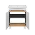 Сканди - 70 тумба напольная 2 дв бел./графит + раковина УТ000023177