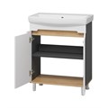 Сканди - 70 тумба напольная 2 дв бел./графит + раковина УТ000023177