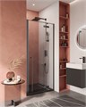 Душевая дверь Cezares LINER-B-12-90-C-NERO-R, 90х195, правосторонняя, профиль черный матовый, стекло прозрачное LINER-B-12-90-C-NERO-R - фото 171275