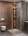 Душевой уголок Cezares MOLVENO-AHF-31-100/90-C-BORO-IV, 100х90х195, профиль брашированное золото, прозрачное стекло MOLVENO-AHF-31-100/90-C-BORO-IV