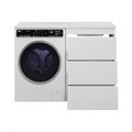 GRAFIT - 60 Тумба напольная 3 ящ. БЕЛАЯ под стиральную машину + раковина Даллас 120 правая УТ000015421