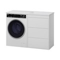 GRAFIT - 60 Тумба напольная 3 ящ. БЕЛАЯ под стиральную машину + раковина Даллас 120 правая УТ000015421