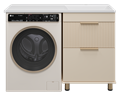 ENFIDA - 60 Тумба напольная 2 ящ. под стир. машину, бежевая мат. эмаль + раковина правая УТ000016091